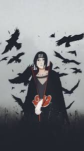 Nihao itachi uchiha wallpaper 100% cotton male hoodies white l on amazon.com. Itachi Uchiha Grey Crows 4k Vertical Wallpaper In 2021 Itachi Uchiha Itachi Mangekyou Sharingan Anime Akatsuki