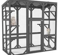 60'' Luxury Cat Cage Outdoor Wooden Catio Enclosure Patio Cat Run  House,Gray | eBay