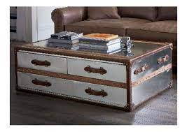 Finally the vintage chest was ready to assemble and become a coffee table. Steamer Trunk Coffee Table With Drawers