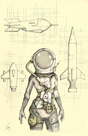 Cosmonaut Signed Color Jpg 750 1 159 Pixels Astronaut Drawing Spaceship Drawing Sf Art