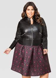 Zip Faux Leather Jacket Plus Size Jackets Ashley Stewart 027 Fl1143 Faux Leather Jackets Plus Size Outfits Leather Jacket