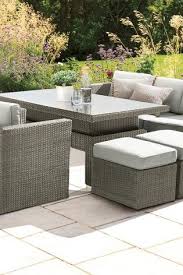 Indulge in therapeutic gardening activities with an innovative potting table. 1599 Next Monaco Living And Dining Table Garden Set Outdoor Furniture Design Grey Outdoor Furniture Outdoor Dining Chairs