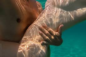 Nude Couple Underwater Hugging by Stocksy Contributor Sonja Lekovic -  Stocksy