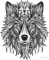Easy drawing step by step guidelines for wolf drawing. Fierce Mandela Wolf Black And White Sticker By Boomblab Wolf Black And White Wolf Art Print Black And White Stickers