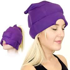 ENSEMBLE VIOLET-Pack de thérapie par le froid portable, chapeau de glace en  gel pour migraine, refroidissemen