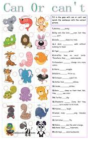 Can Or Can T Free Esl Worksheets English Activities Kids English English Lessons For Kids
