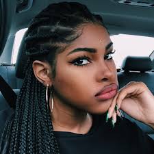 Black And White Braids On Dark Skin Diamond White Tumblr Beautiful Dark Skinned Women Dark Skin Beauty Melanin Beauty
