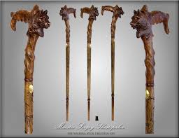 Wolf Head Handle Carved Real Oak Wood Walking Stick Cane 35 38 Wood Hiking Stick Walking Sticks Wood Carving Faces