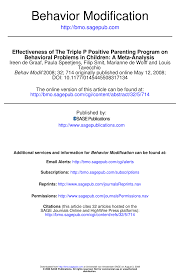 Although there are many variations, the basic principle is grounded in costs and rewards. Pdf Effectiveness Of The Triple P Positive Parenting Program On Behavioral Problems In Children A Meta Analysis