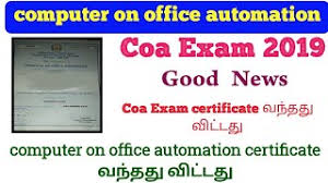 Please note that the certification and badge you received remains relevant and applicable despite the name change. Coa Certificate December 2019 à®µà®¨ à®¤ à®µ à®Ÿ à®Ÿà®¤ Computer On Office Automation Tndte Youtube