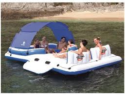 Bestway Tropical Breeze Inflatable 6 Person Floating Island Raft 12ft Shade Tube Aufblasbare Insel Pool Schwimmen