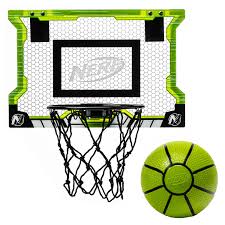 This kit includes a basketball, a backboard, a hoop with net and a pump. Nerf Basketball Pro Over The Door Hoop With Ball 18 X 12 Walmart Com Walmart Com