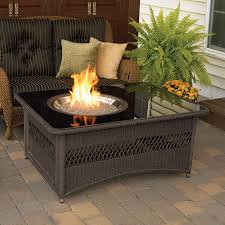 Shop Outdoor Greatroom Company Naples 48 In W 60 000 Btu Mocha Wicker Propane Gas Fire Table At Lowes Com Gas Firepit Indoor Fire Pit Fire Pit Coffee Table