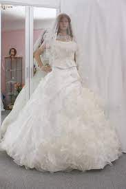 Wunderbares weisses satinkleid mit langem schleife. Luxus Prinzessinnen Brautkleid In 34 36 Mit Schleier Nazzals Traumhochzeit