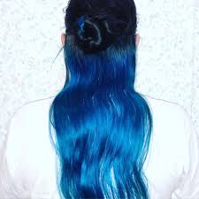Just wait 'til she runs her hands through her hair. Blue Under Dye Hair