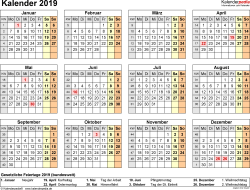 Kalender 2019 mit kalenderwochen und feiertagen. Kalender 2019 Zum Ausdrucken Als Pdf 18 Vorlagen Kostenlos