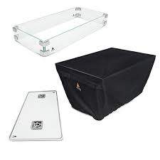Posted on august 16, 2019 by richard. Outland Fire Table 3 Piece Rectangle Accessory Set Tempered Glass Lid Insert Tempered Glass Wind Guard Fence And Water Resistant Durable Cover For Series 401 403 Outdoor Propane Fire Pit Tables Pricepulse