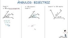 GEOMETRÍA - ÁNGULOS: BISECTRIZ - YouTube