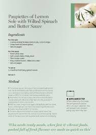 Miele Summer Recipe Paupiettes Of Lemon Sole With Wilted Spinach And Butter Sauce Wilted Spinach Butter Sauce Summer Recipes