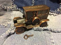 Vintage Car Bank Security Bank Cast Metal Locking Key Etsy Metal Casting Vintage Cars Car