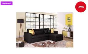 Canape D Angle Reversible Convertible 4 Places Laure Pas Cher Canape Auchan Avec Images Canape Angle Canape Convertible
