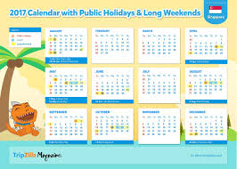 10 Long Weekends In Singapore In 2017 Bonus Planner Cheatsheet Long Weekend Calendar Long Weekend Getaways