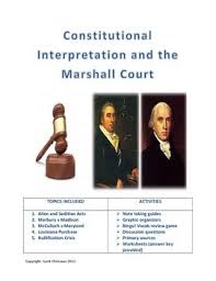 Marbury V Madison And Other Marshall Court Cases Graphic Organizers Court Alien And Sedition Acts