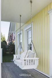 Mit Der Porch Swing Das Leben Auf Der Veranda Verschaukeln Hangebank An Ketten 375 Euro Schaumstoff Leinenauflage Ohn Verandaschaukel Veranda Haus
