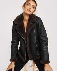 Womens Faux Shearling Moto Jacket Womens New Arrivals Abercrombie Com