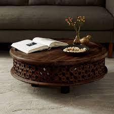 48 oriental coffee table, antique black with scroll legs. Buy Online Carved Wood Coffee Table Now West Elm Uae