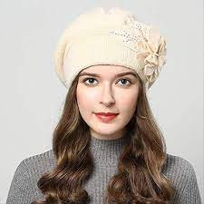 New New Quality Women Beret Female Wool Knitting Hat Autumn Winter Fashion Floral Women Berets Womens Winter Accessor Winter Hats Hats For Women Caps For Women