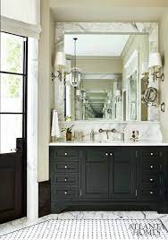 Tangkula bathroom floor cabinet, storage cabinet w/one open shelf two doors and two adjustable drawers, standing cupboard for kitchen, cabinet for living room bathroom bedroom home office (black) 4.4 out of 5 stars. Black Bathroom Cabinets With White Marble Countertops Traditional Bathroom Atlanta Homes Lifestyles