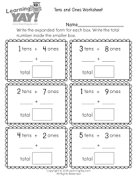 Using quick tens and ones. Tens And Ones Worksheet For 1st Grade Free Printable