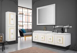 Shop wayfair for all the best wall mounted bathroom cabinets. Casa Padrino Luxury Bathroom Set White Gold 1 Vanity Unit With Washbasin 1 Wall Mirror 1 Wall Cabinet Luxury Bathroom Furniture