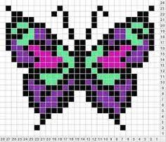 Resultat De Recherche D Images Pour Pixel Art Papillon Point De Croix Tricot Dessin Point De Croix Papillon