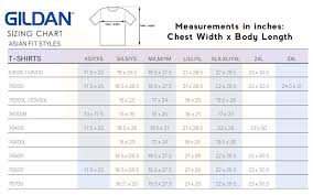 Gildan Shirt Size Chart Gallery Of Chart 2019