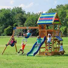 Kids outdoor play outdoor play areas kids play area backyard for kids outdoor toys kids fun big kids natural outdoor. Backyard Discovery Beach Front Wooden Cedar Swing Set Walmart Com Swing Set Wooden Swing Set Backyard Swing Sets