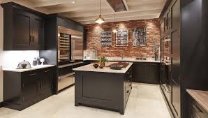 Red Brick Accent Kitchen Wall In 2020 Exposed Brick Kitchen Contemporary Kitchen Contemporary Kitchen Design