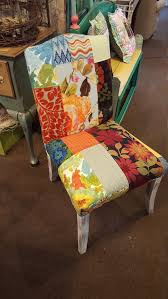 Sew Fab Patchwork Parsons Chair Up Cycled Dining Chair Patchwork Furniture Parsons Chairs Recycled Furniture