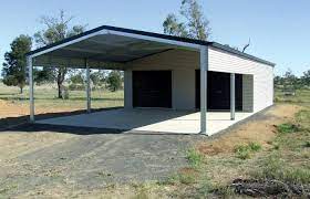 Suburban 6 Garage With Carport And Twin Doors Extended Header Sheet Shed Plans Carport Shed