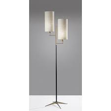 Adesso Davis Matte Black And Antique Brass Two Light Floor Lamp 3474 01 In 2020 Floor Lamp Floor Lamp Shades Black Lamps