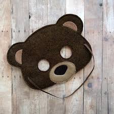 Teddybar Filz Maske In Der Wahl Von 2 Grossen Braun Acryl Filz Und Tan Stickerei Elastische Rucken Halloween Kostum Tiermaske Foto Stand Filz Maske Kinder Zeichnungen Tiermasken