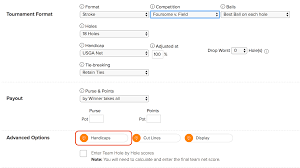 Golfgenius Tournament Handicap Options