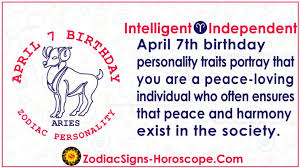 Single persons will find instant love during the month, but it is not. April 7 Zodiac Full Horoscope Birthday Personality Zsh