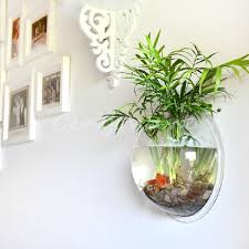 Creative Wall Mounted Hanging Bowl Aquarium Fish Tank Plant Home Decoration Pot Wall Aquarium Plant Wall Aquarium Decorations