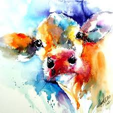 40 Likes 6 Comments Natalie Graham Watercolours Watercolours By Natalie Graham On Instagram Cow Painting By Cow Painting Farm Animal Paintings Cow Art