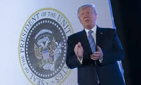 Trump Stands Before Presidential Seal Doctored With Symbols Of Russia And Golf Presidential Seal Presidential Trump