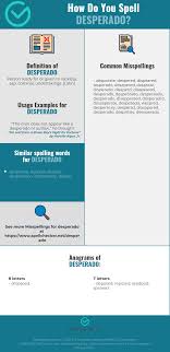 Correct Spelling For Desperado Infographic Spellchecker Net