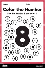 number worksheet number 3 worksheet math coloring activities for preschool and kindergarten kids to learn basic mathematics skills in a printable pag stock vector image art alamy