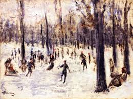 Max Liebermann Skaters In The Tiergarten 1923 Snow Art Impressionism German Art